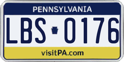 PA license plate LBS0176