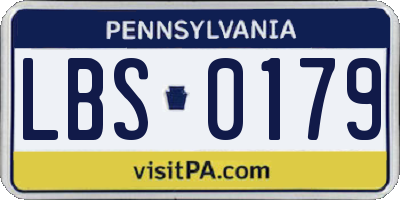 PA license plate LBS0179