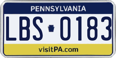 PA license plate LBS0183
