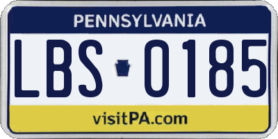 PA license plate LBS0185