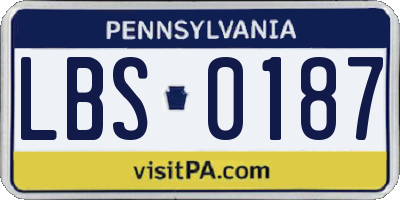PA license plate LBS0187