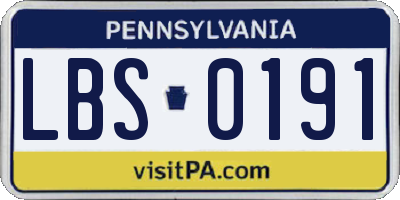 PA license plate LBS0191