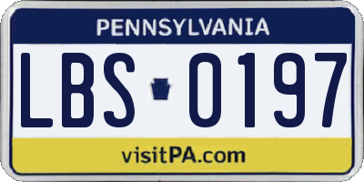 PA license plate LBS0197