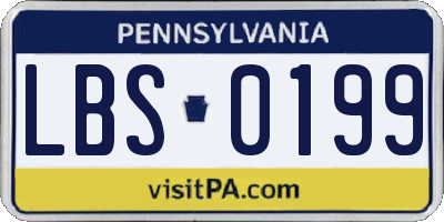 PA license plate LBS0199