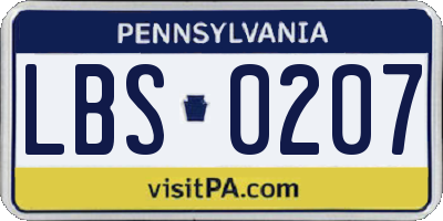 PA license plate LBS0207