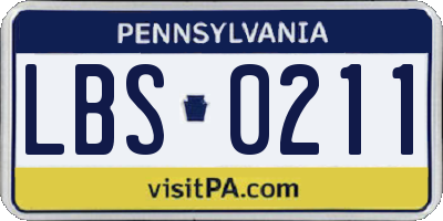 PA license plate LBS0211