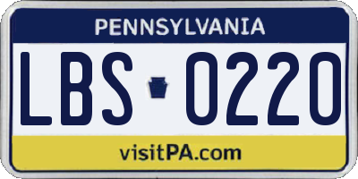 PA license plate LBS0220