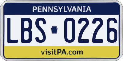 PA license plate LBS0226