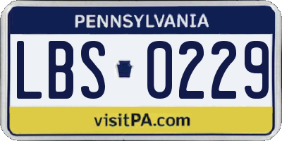PA license plate LBS0229