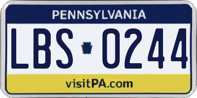 PA license plate LBS0244
