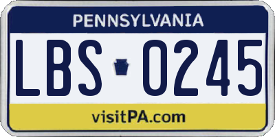 PA license plate LBS0245