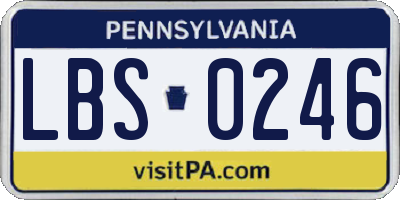 PA license plate LBS0246