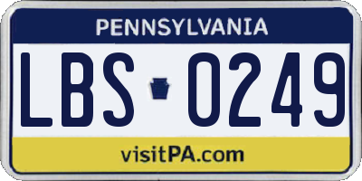 PA license plate LBS0249