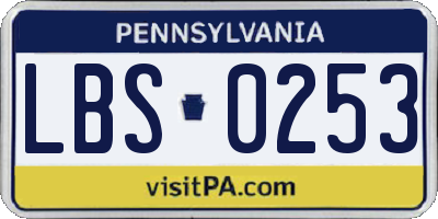 PA license plate LBS0253