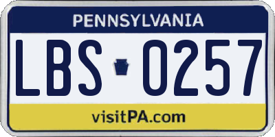 PA license plate LBS0257