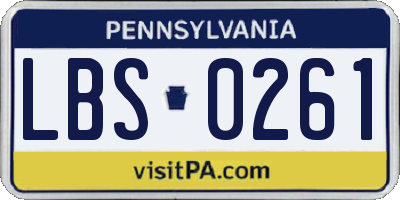 PA license plate LBS0261