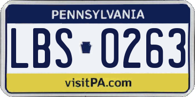 PA license plate LBS0263