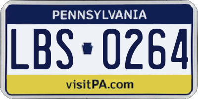PA license plate LBS0264