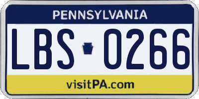 PA license plate LBS0266