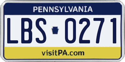 PA license plate LBS0271