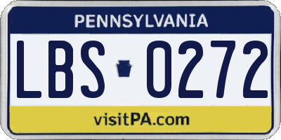 PA license plate LBS0272