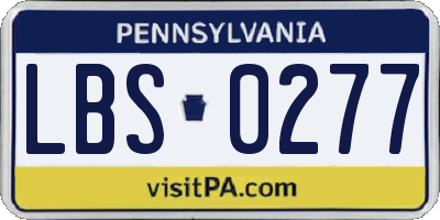 PA license plate LBS0277