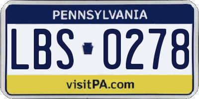 PA license plate LBS0278