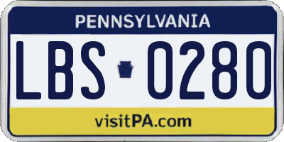 PA license plate LBS0280