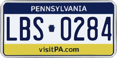 PA license plate LBS0284