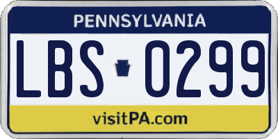 PA license plate LBS0299