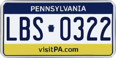 PA license plate LBS0322