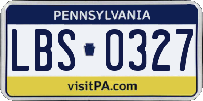 PA license plate LBS0327
