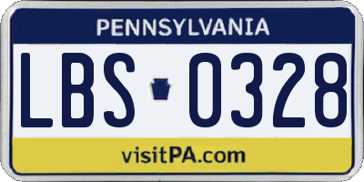 PA license plate LBS0328