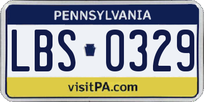PA license plate LBS0329