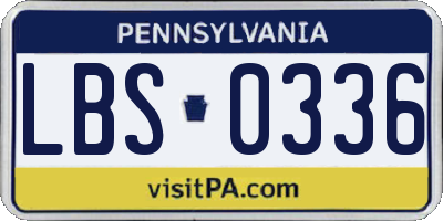 PA license plate LBS0336