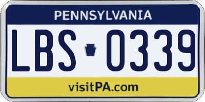 PA license plate LBS0339