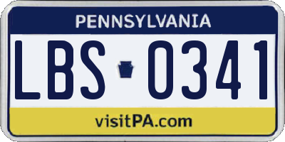 PA license plate LBS0341