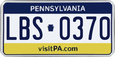 PA license plate LBS0370