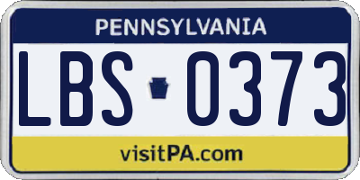 PA license plate LBS0373