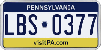 PA license plate LBS0377