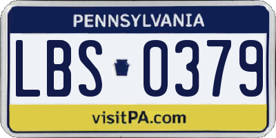 PA license plate LBS0379