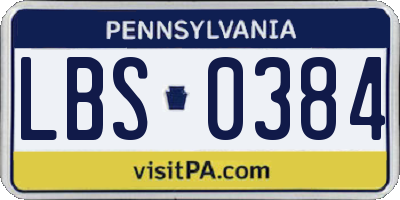 PA license plate LBS0384