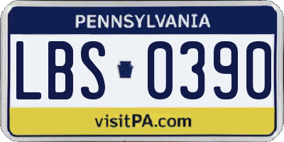 PA license plate LBS0390