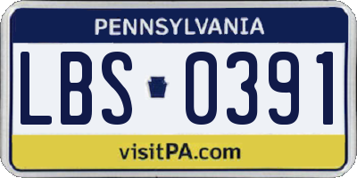 PA license plate LBS0391