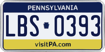 PA license plate LBS0393