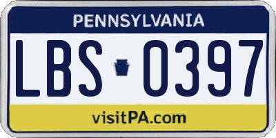 PA license plate LBS0397