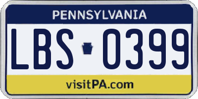 PA license plate LBS0399