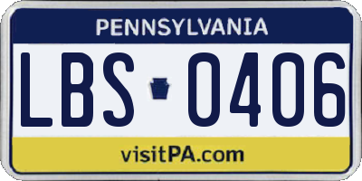 PA license plate LBS0406