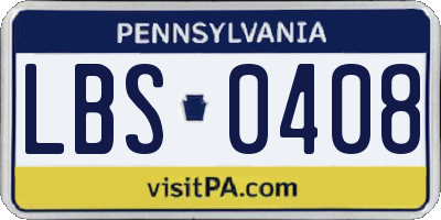 PA license plate LBS0408
