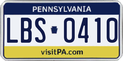 PA license plate LBS0410
